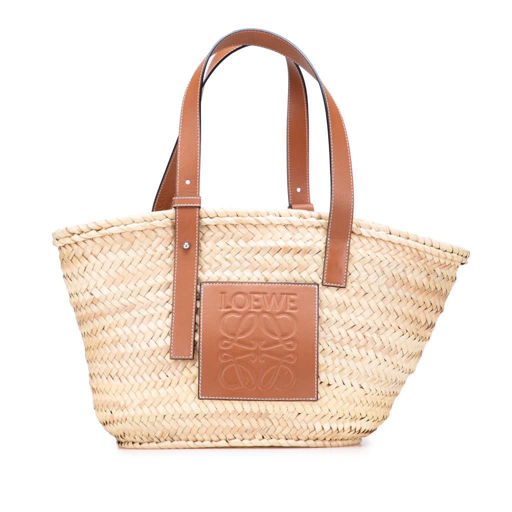Loewe Medium Raffia Basket Tote