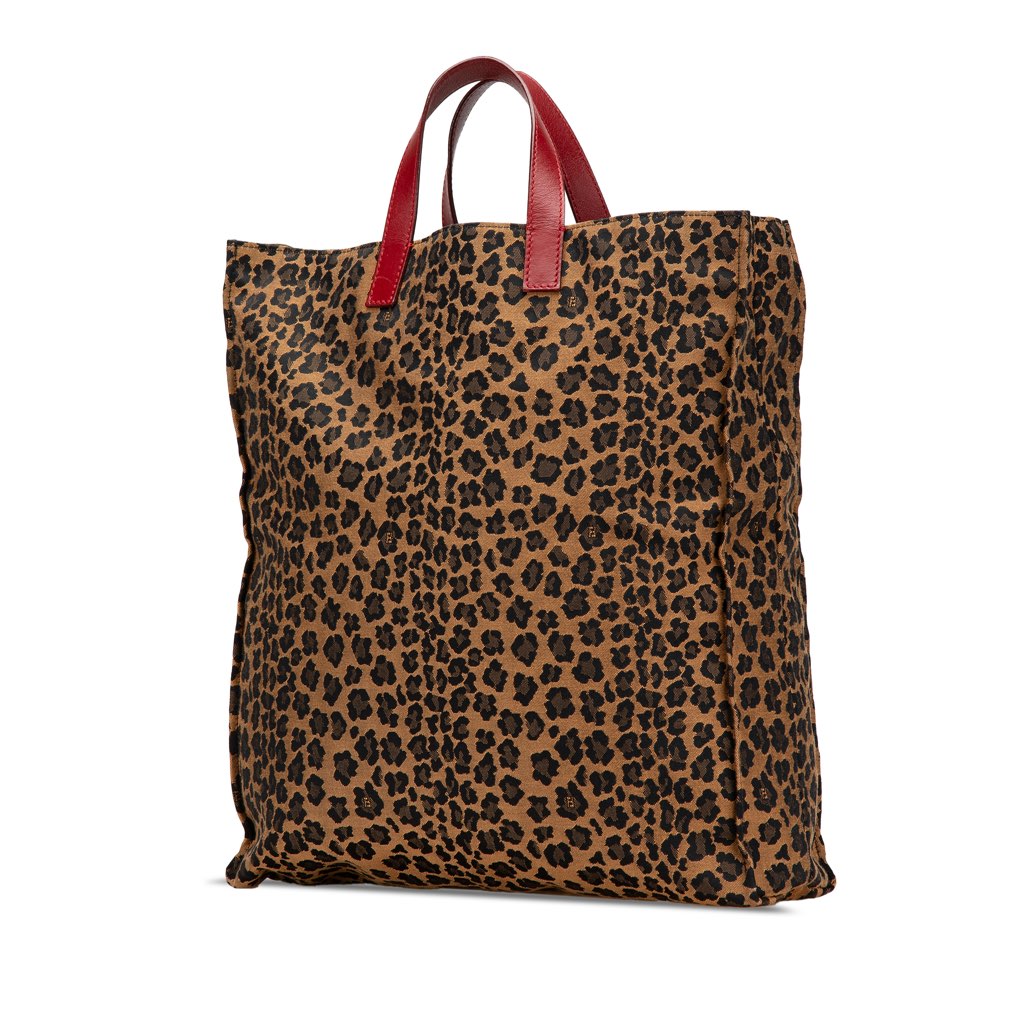 Fendi Leopard Print Canvas Tote - 2