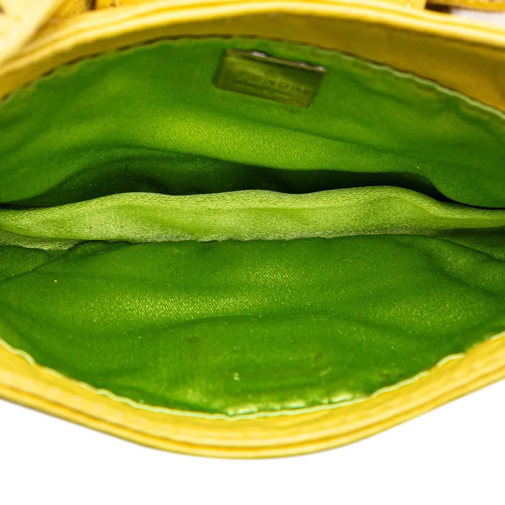 Fendi Mini Leather Croissant Handbag Yellow Leather Fair - Model View