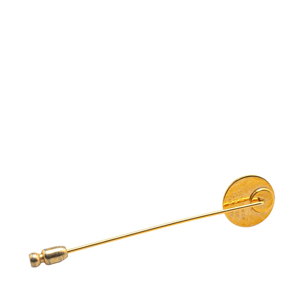 Hermès Gold Plated Clou de Selle Stick Pin Brooch - Back view