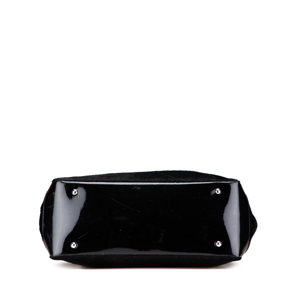 Chanel Medium Quilted Pony Hair and Patent Paris Biarritz Tote - 3