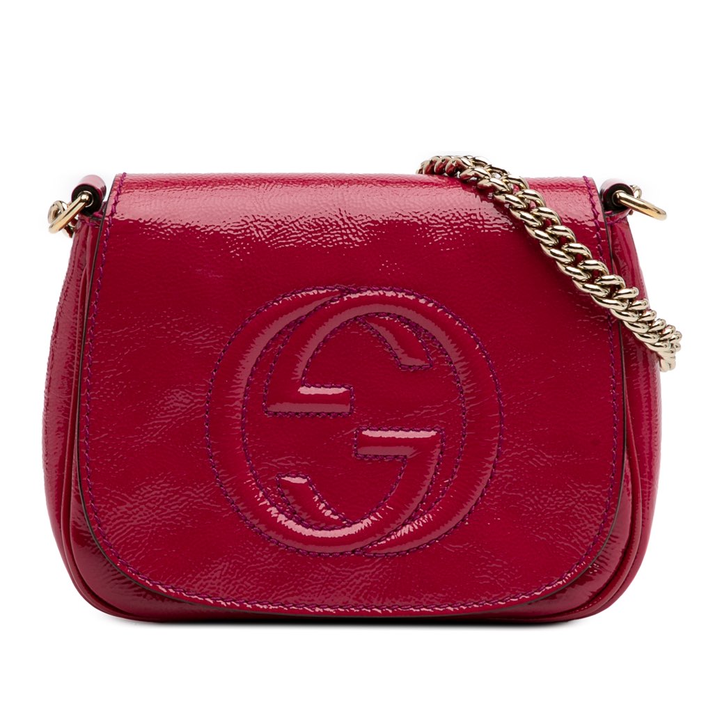 Gucci Small Patent Soho Chain Flap Crossbody