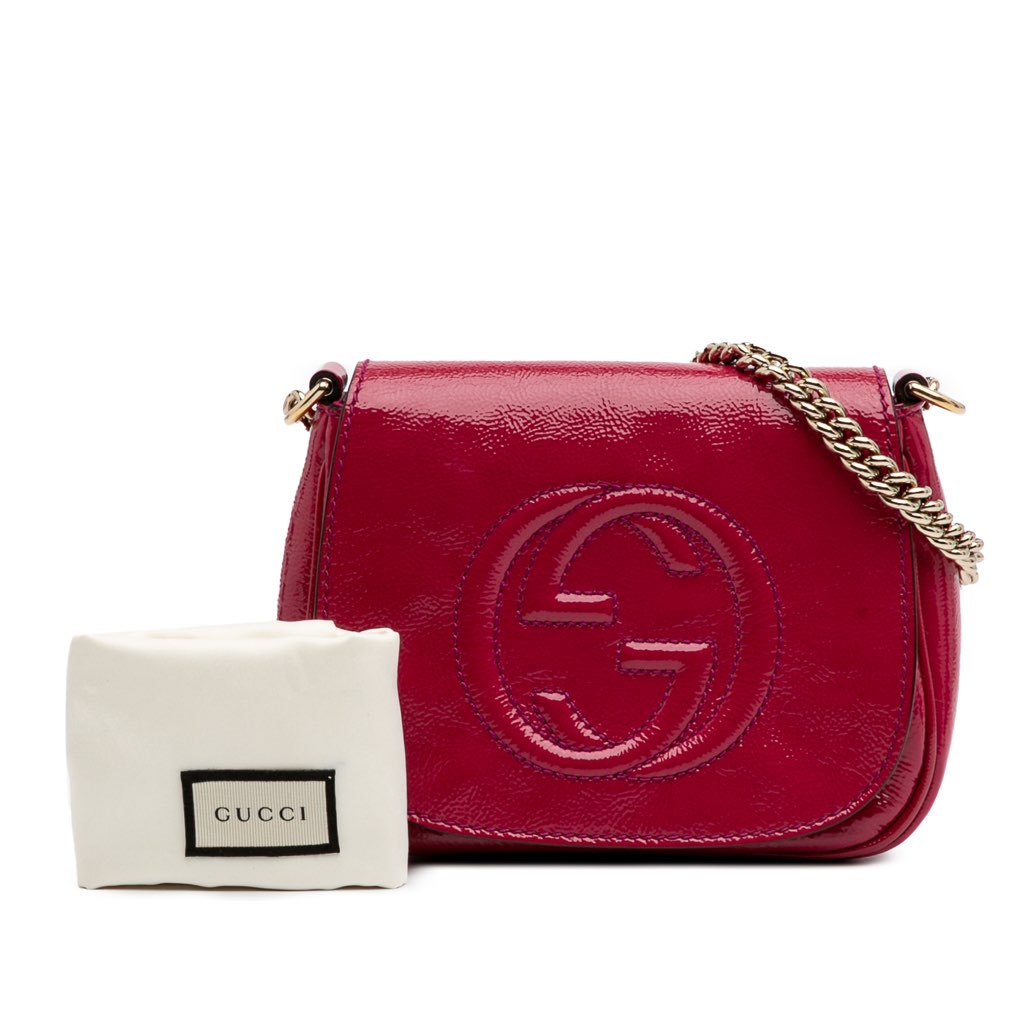Gucci Small Patent Soho Chain Flap Crossbody - Image 13