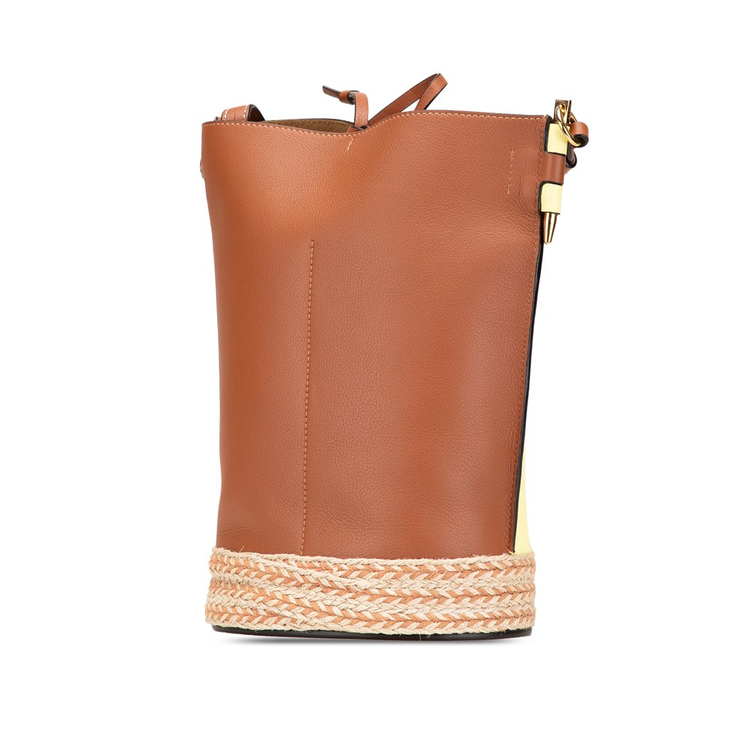 Loewe Bicolor Calfskin and Raffia Gate Bucket Bag - 2