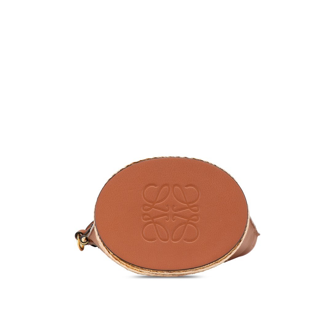 Loewe Bicolor Calfskin and Raffia Gate Bucket Bag - 3