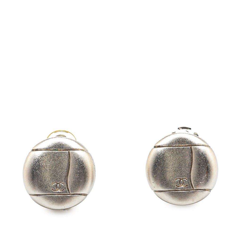 Chanel Silver CC Clip On Earrings