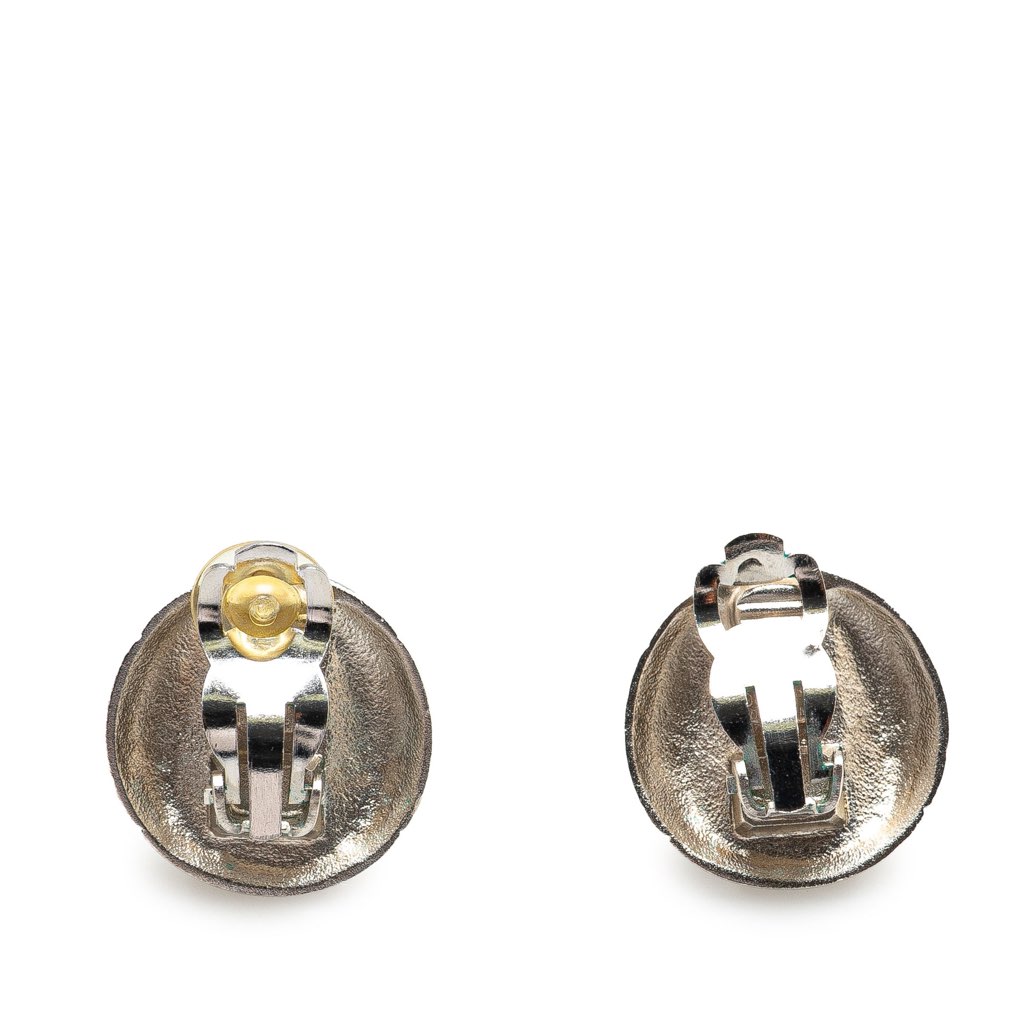 Chanel Silver CC Clip On Earrings - 2