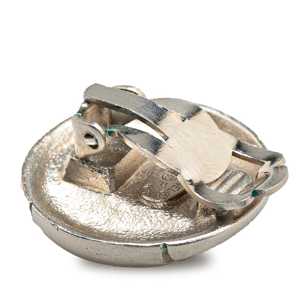 Chanel Silver CC Clip On Earrings - 3