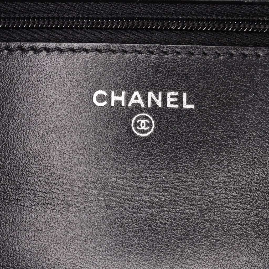 Chanel Quilted Suede Cocostellar Wallet on Chain - Side view