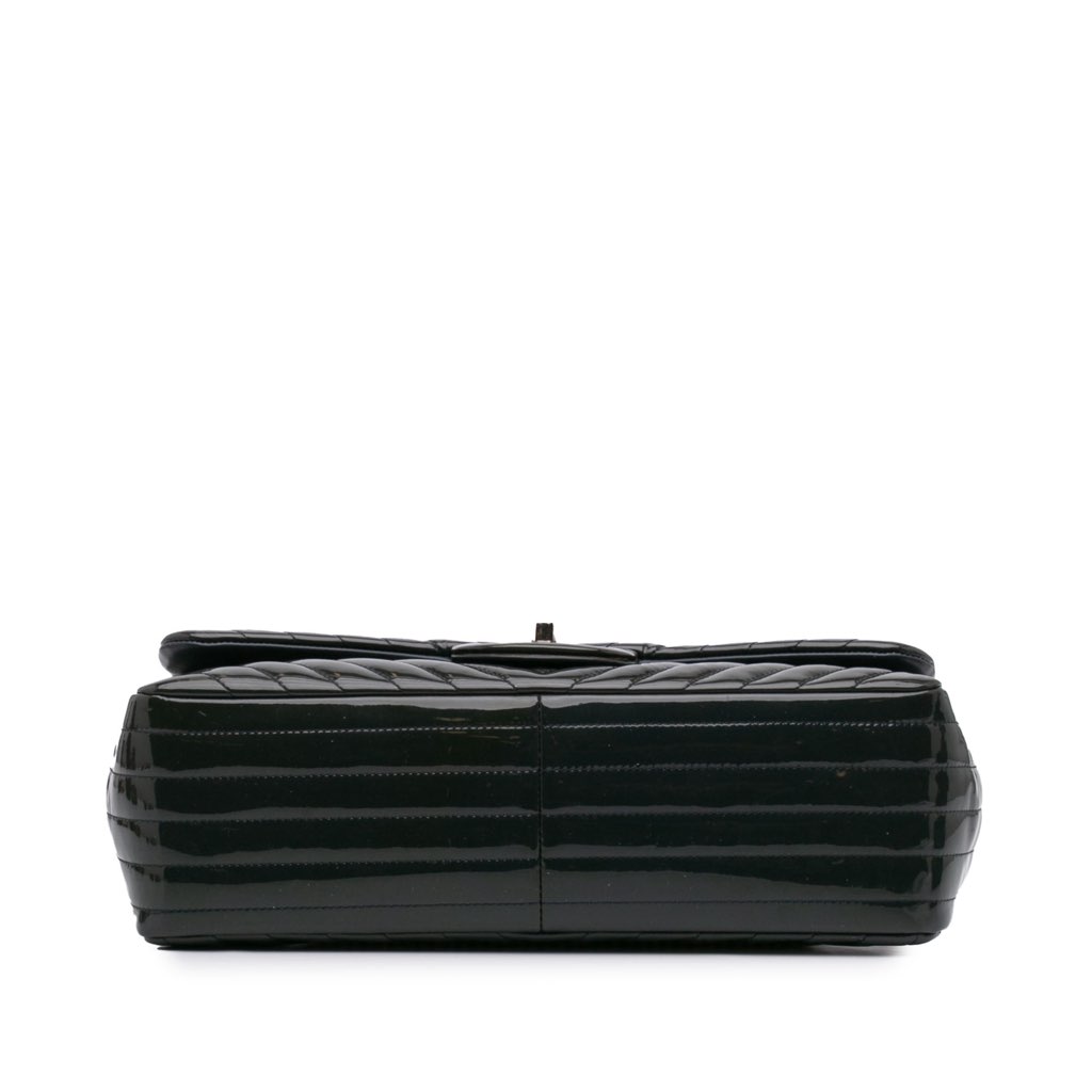Chanel Jumbo Classic Chevron Patent Double Flap - Image 6