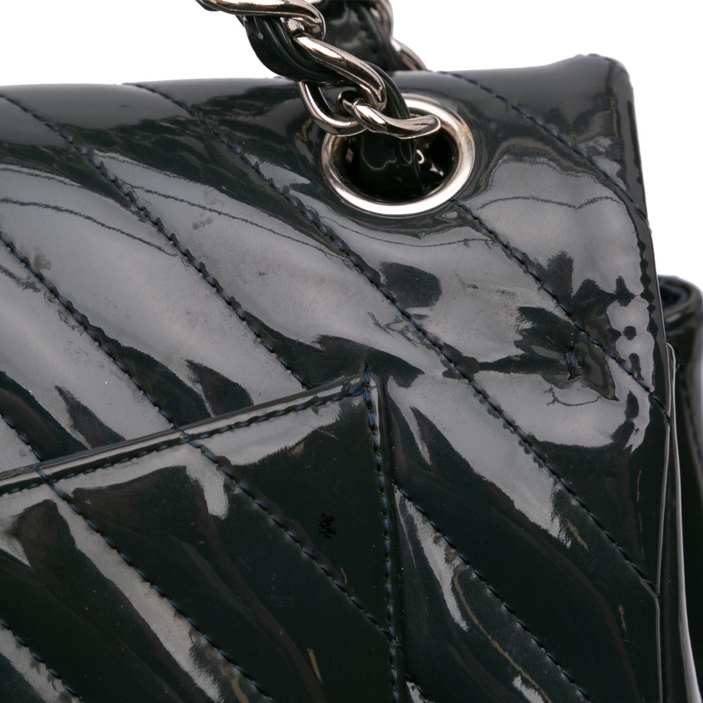 Chanel Jumbo Classic Chevron Patent Double Flap - Detail 2