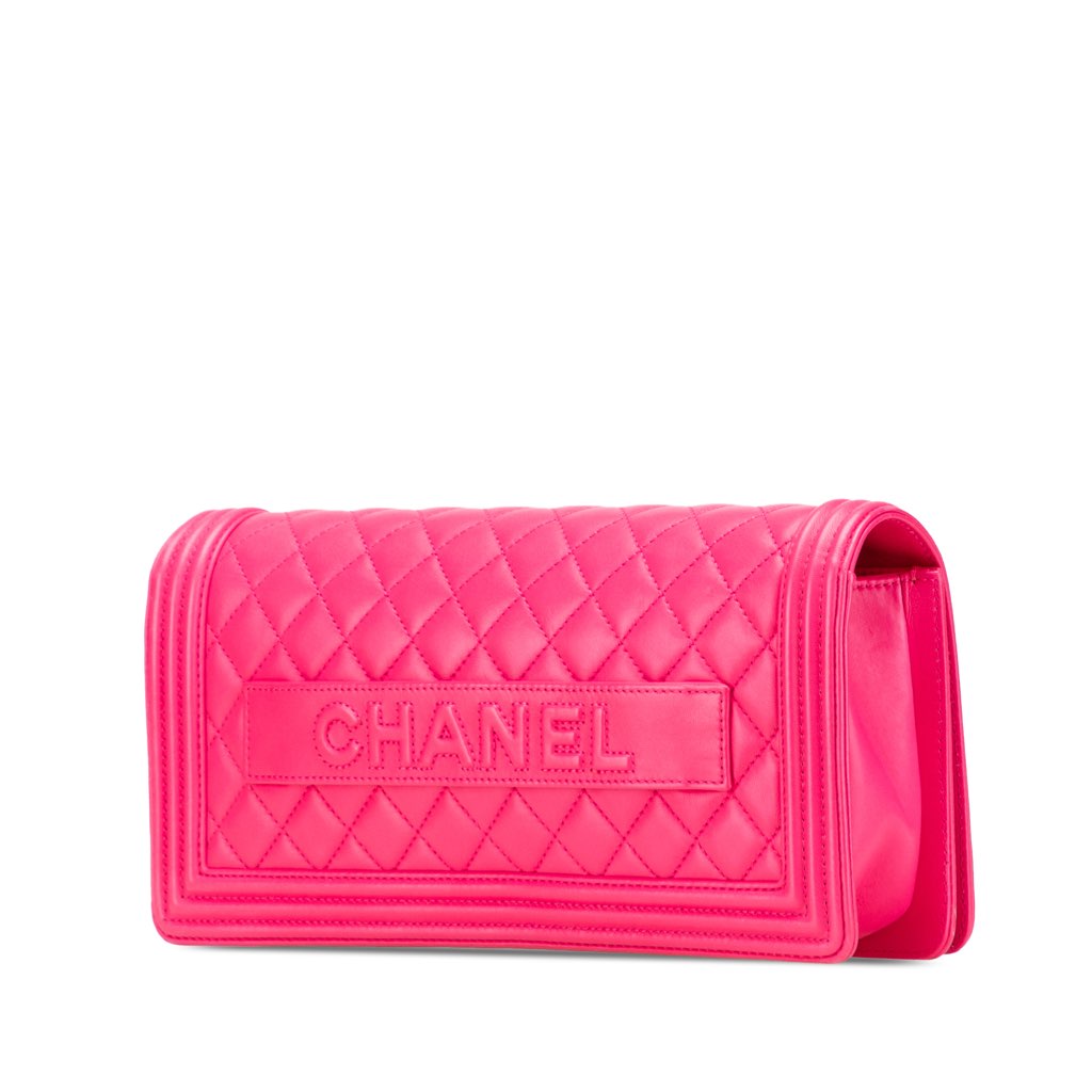 Chanel Quilted Lambskin Boy Flap Clutch - 2