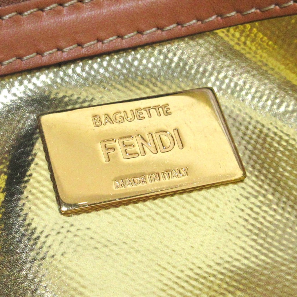 Fendi Zucca Embroidered Denim Baguette Satchel - 5