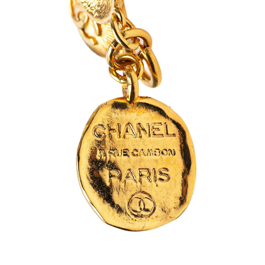 Chanel Gold Plated Rue Cambon CC Medallion Link Bracelet - 4