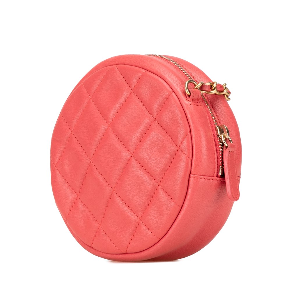 Chanel Quilted Lambskin Lucky Charms Round Clutch with Chain - 2