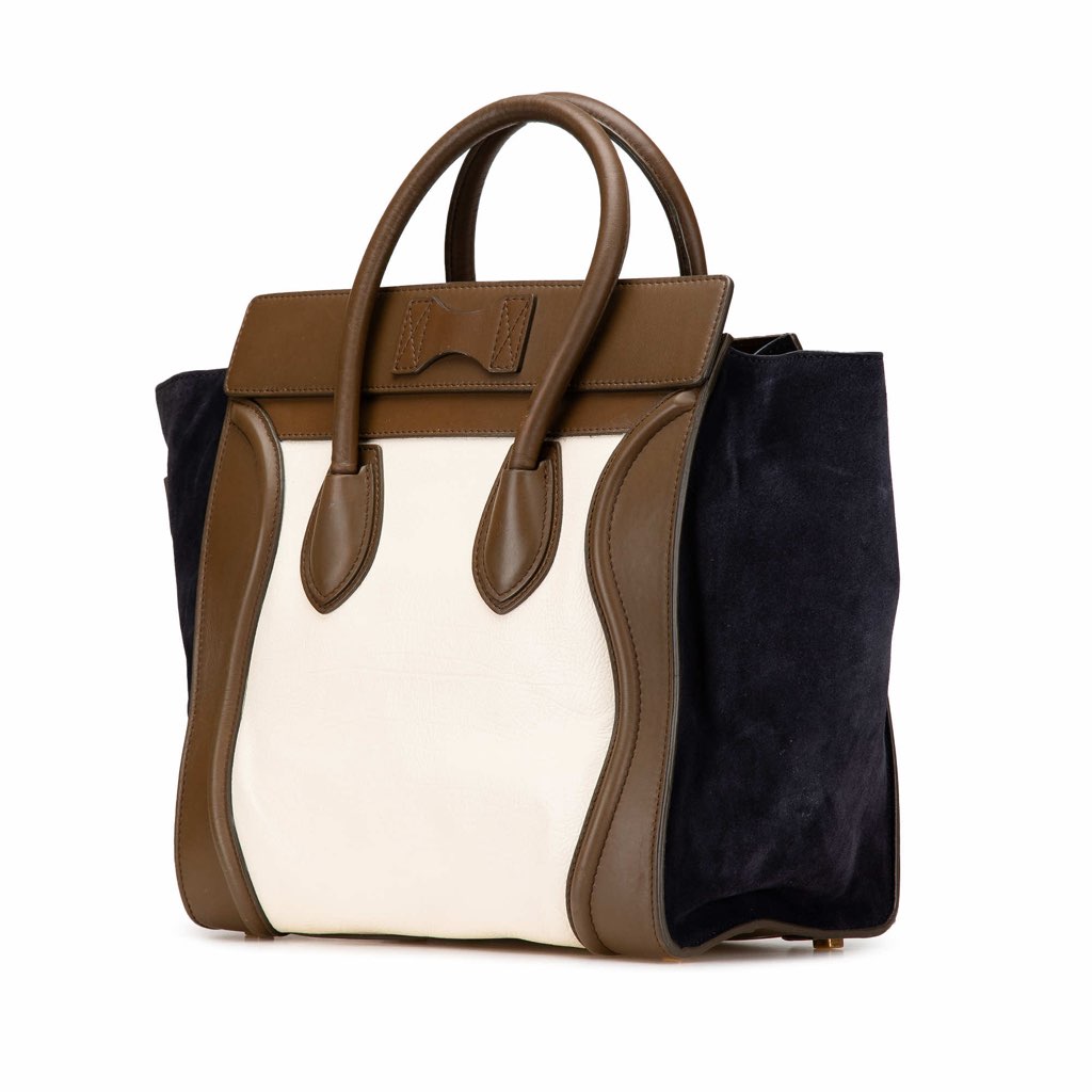Celine Mini Tricolor Calfskin and Suede Luggage Tote - 2