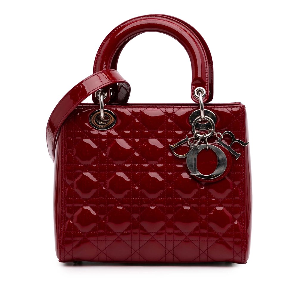 Dior Medium Patent Cannage Lady Dior