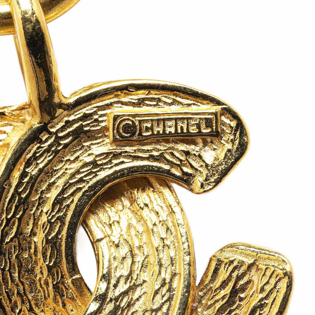Chanel Gold Plated Quilted CC Pendant Necklace - 4