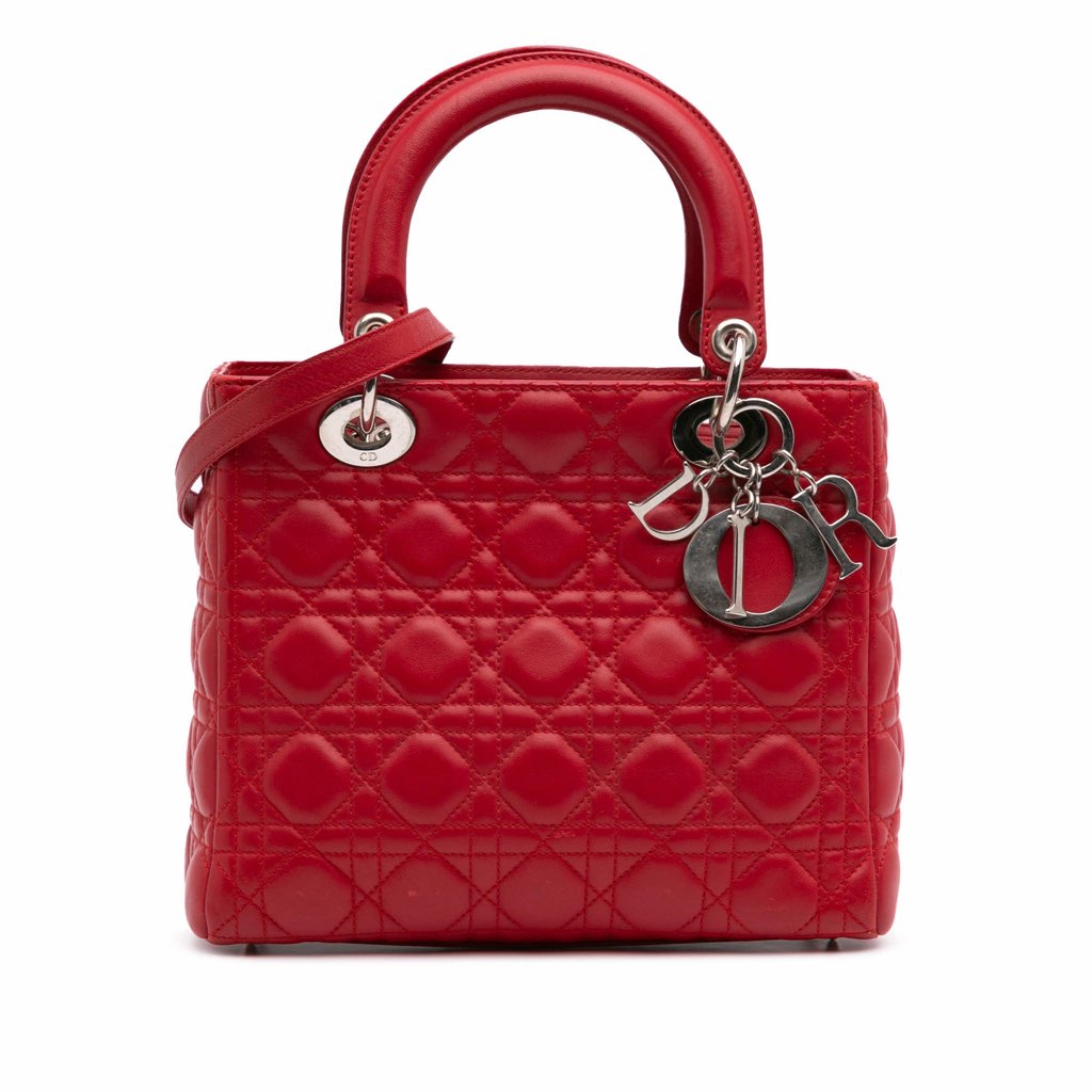Dior Medium Lambskin Cannage Lady Dior