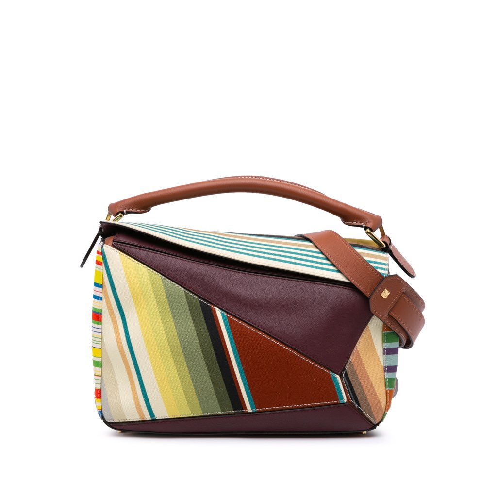 Loewe Medium Canvas and Leather Puzzle Satchel