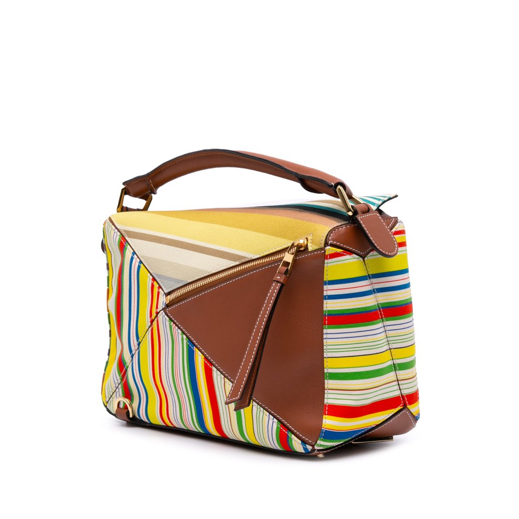 Loewe Medium Canvas and Leather Puzzle Satchel - 2