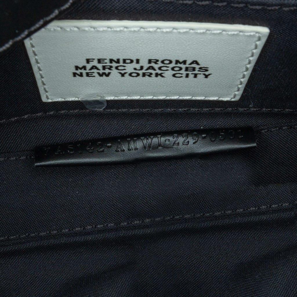 Fendi Marc Jacobs Nappa Vitello King Logo Print Phone Baguette Satchel - 5