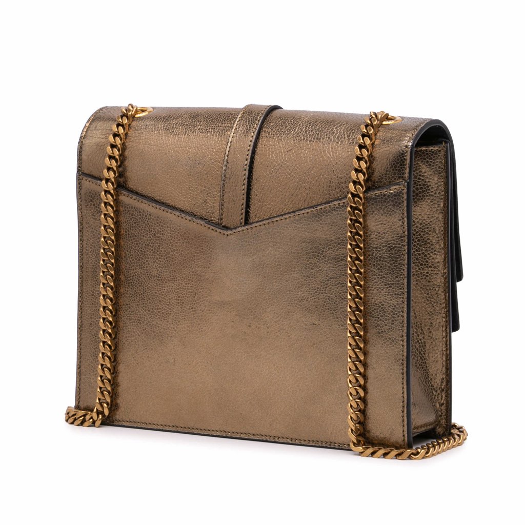 Saint Laurent Medium Metallic Leather Monogram Sulpice Crossbody - 2