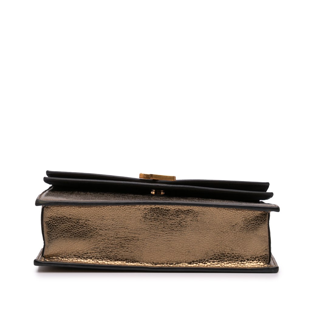 Saint Laurent Medium Metallic Leather Monogram Sulpice Crossbody - 3