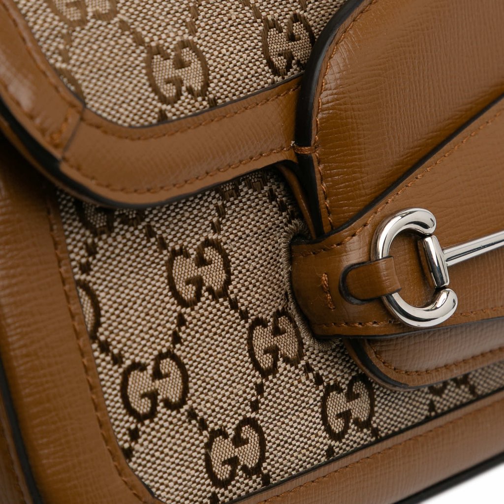 Gucci GG Canvas Asymmetric Horsebit 1955 Shoulder Bag - Detail 2