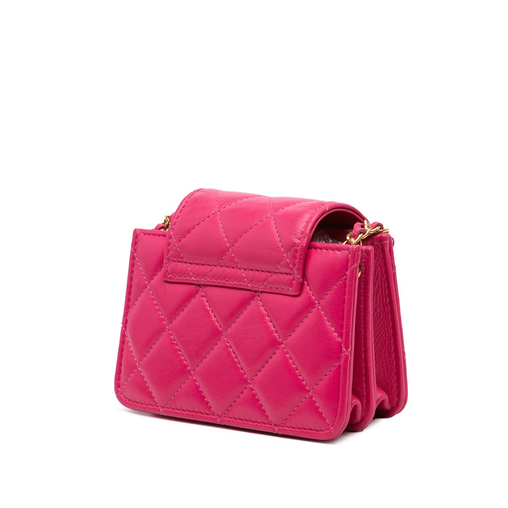 Chanel CC Quilted Lambskin Flap Clutch On Chain - Back view