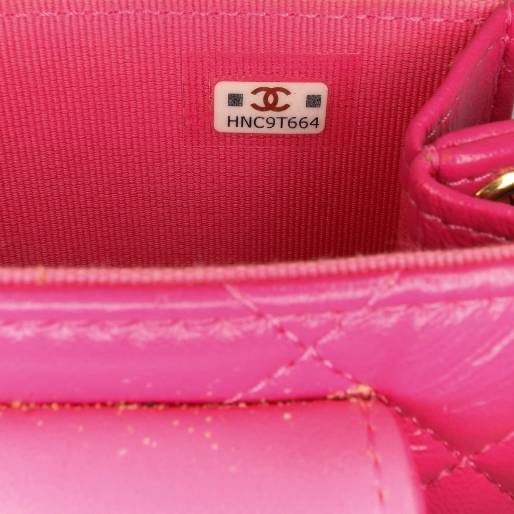 Chanel CC Quilted Lambskin Flap Clutch On Chain - Side view