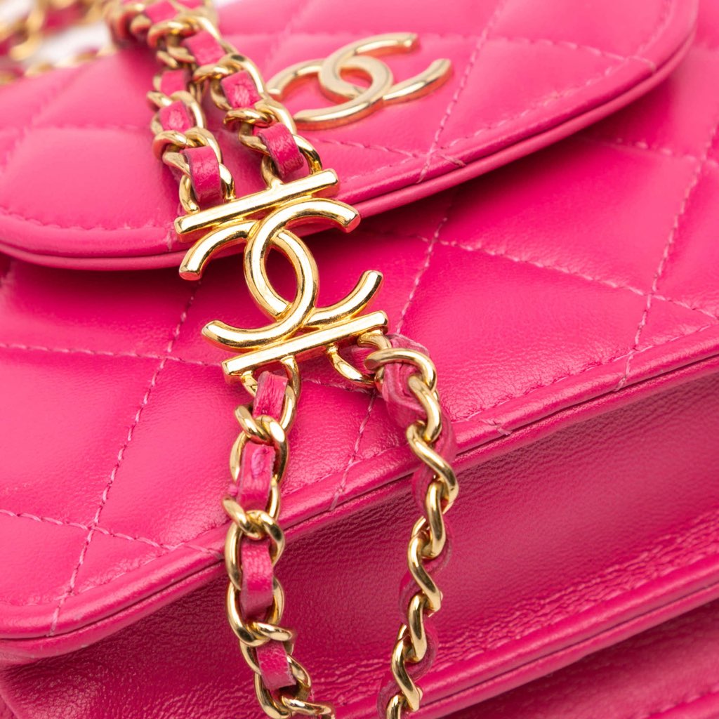 Chanel CC Quilted Lambskin Flap Clutch On Chain - Detail 2