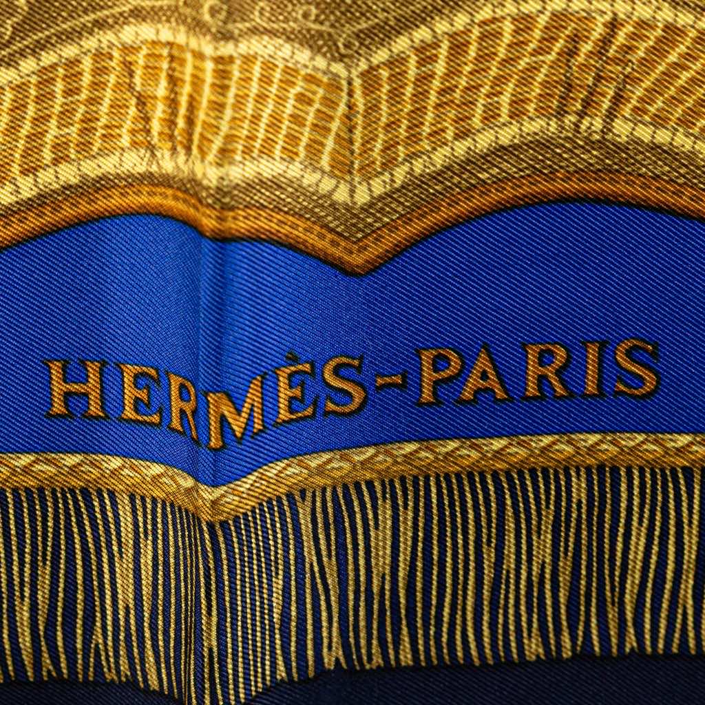 Hermès Poste et Cavalerie Silk Scarf - Back view
