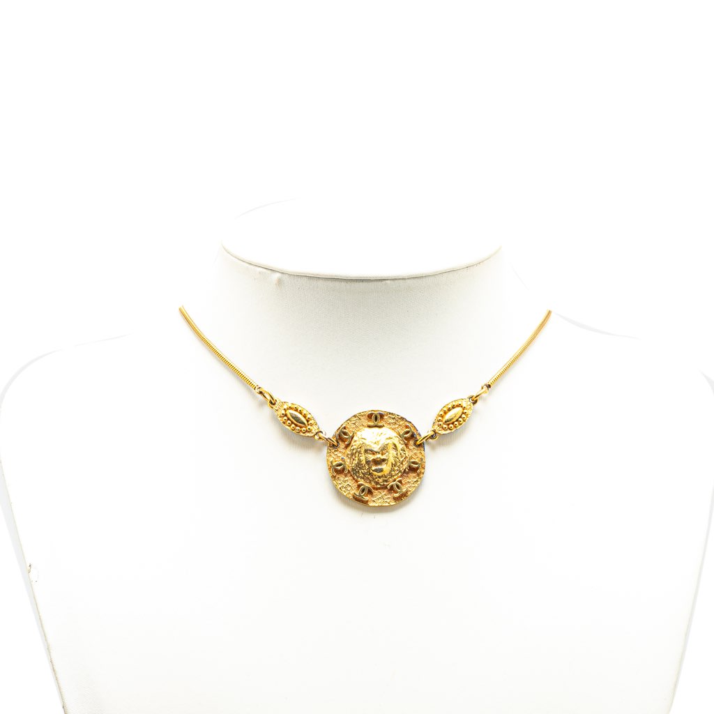 Chanel Gold Plated Sun Lion Necklace - Detail 2