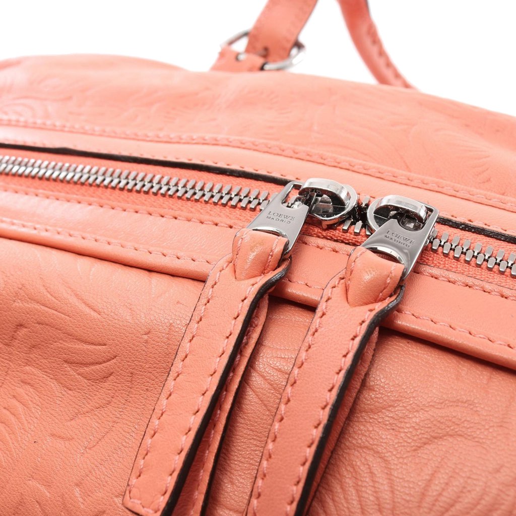 Loewe Embossed Leather Anagram Boston Bag - 5
