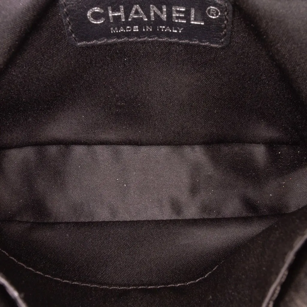 Chanel Mini Patent Lace Kiss Lock Flap Double Bag Black Leather Good - Model View