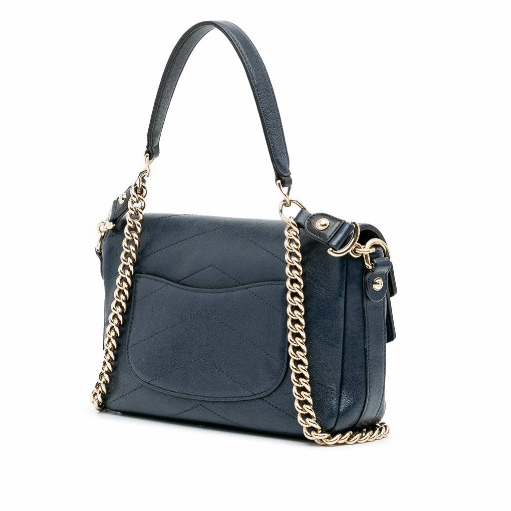 Chanel Mini Quilted Sheepskin Double Chevron Flap - Back view