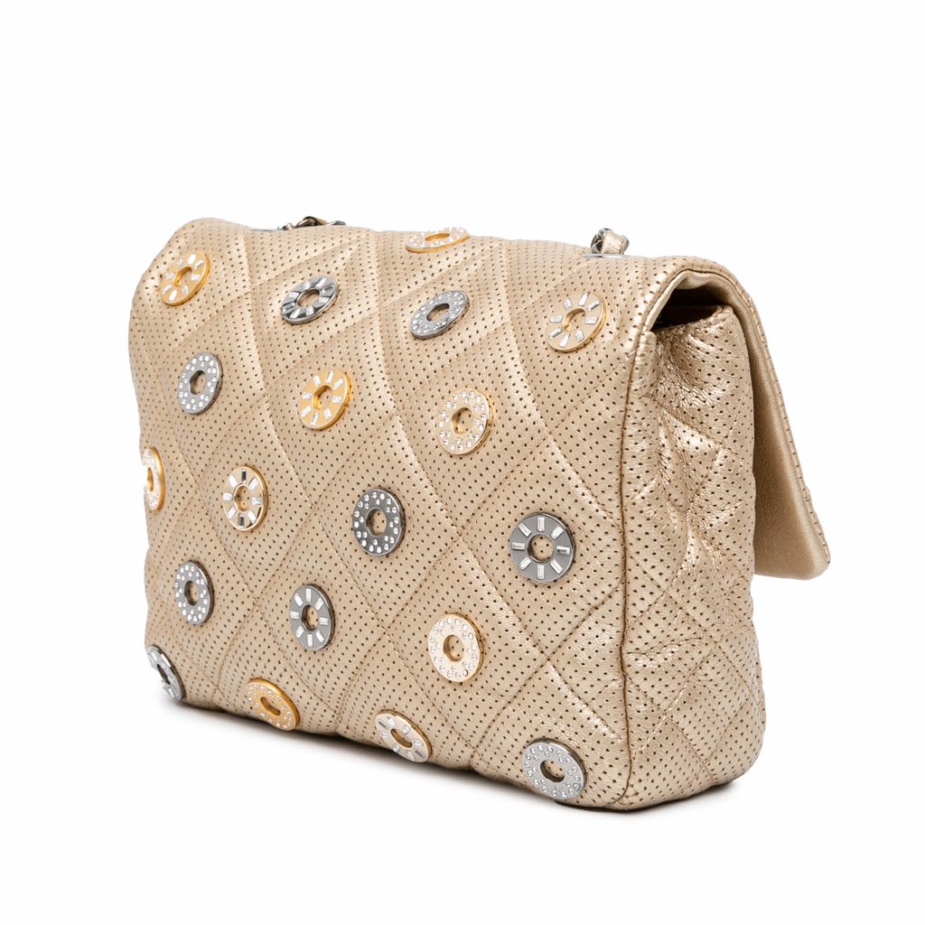 Chanel Paris-Dubai Small Perforated Metallic Lambskin Medals Flap - 2