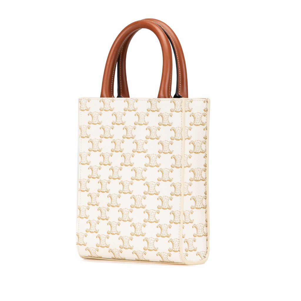 Celine Mini Triomphe Coated Canvas Vertical Cabas Satchel - 2