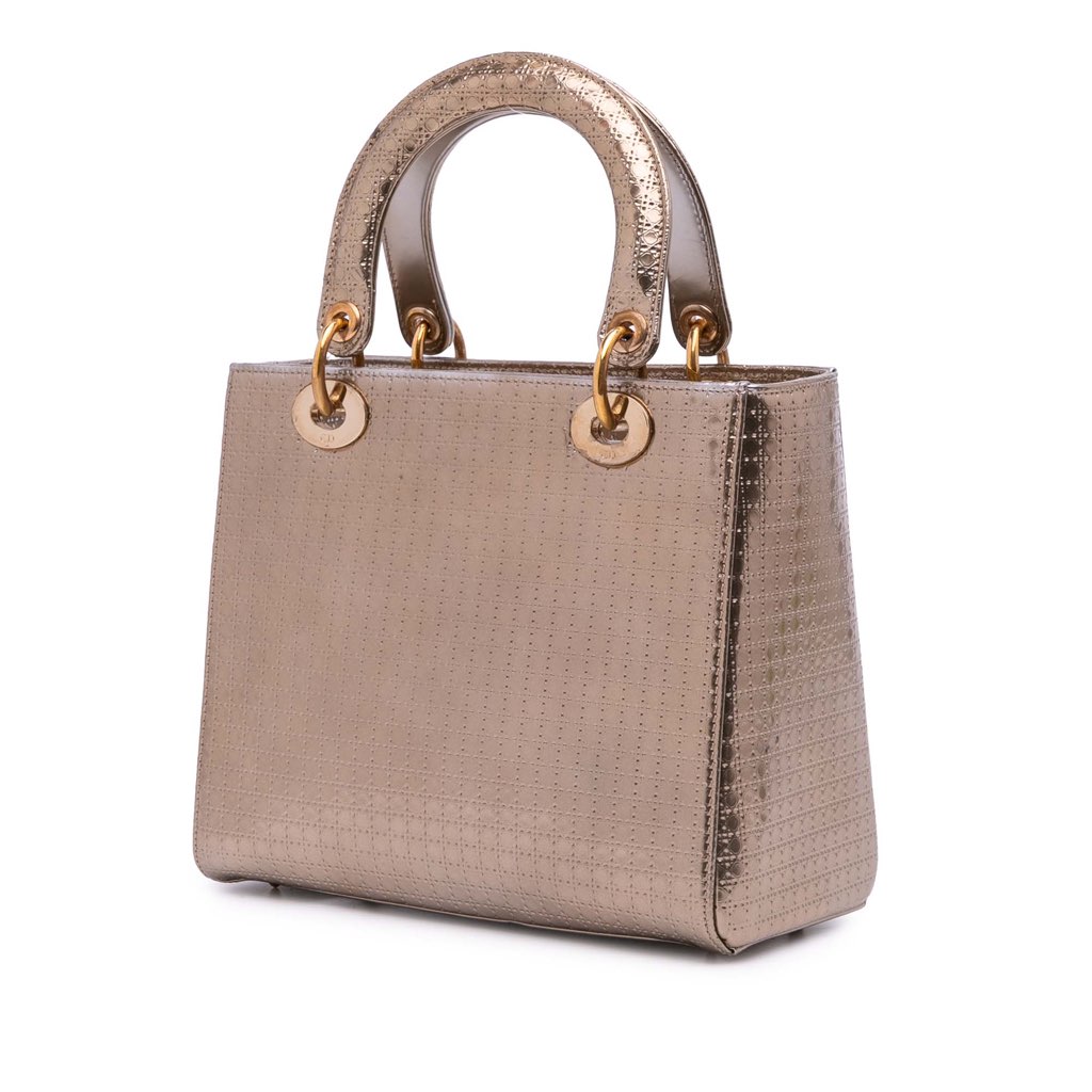 Dior Medium Metallic Patent Microcannage Lady Dior - Back view