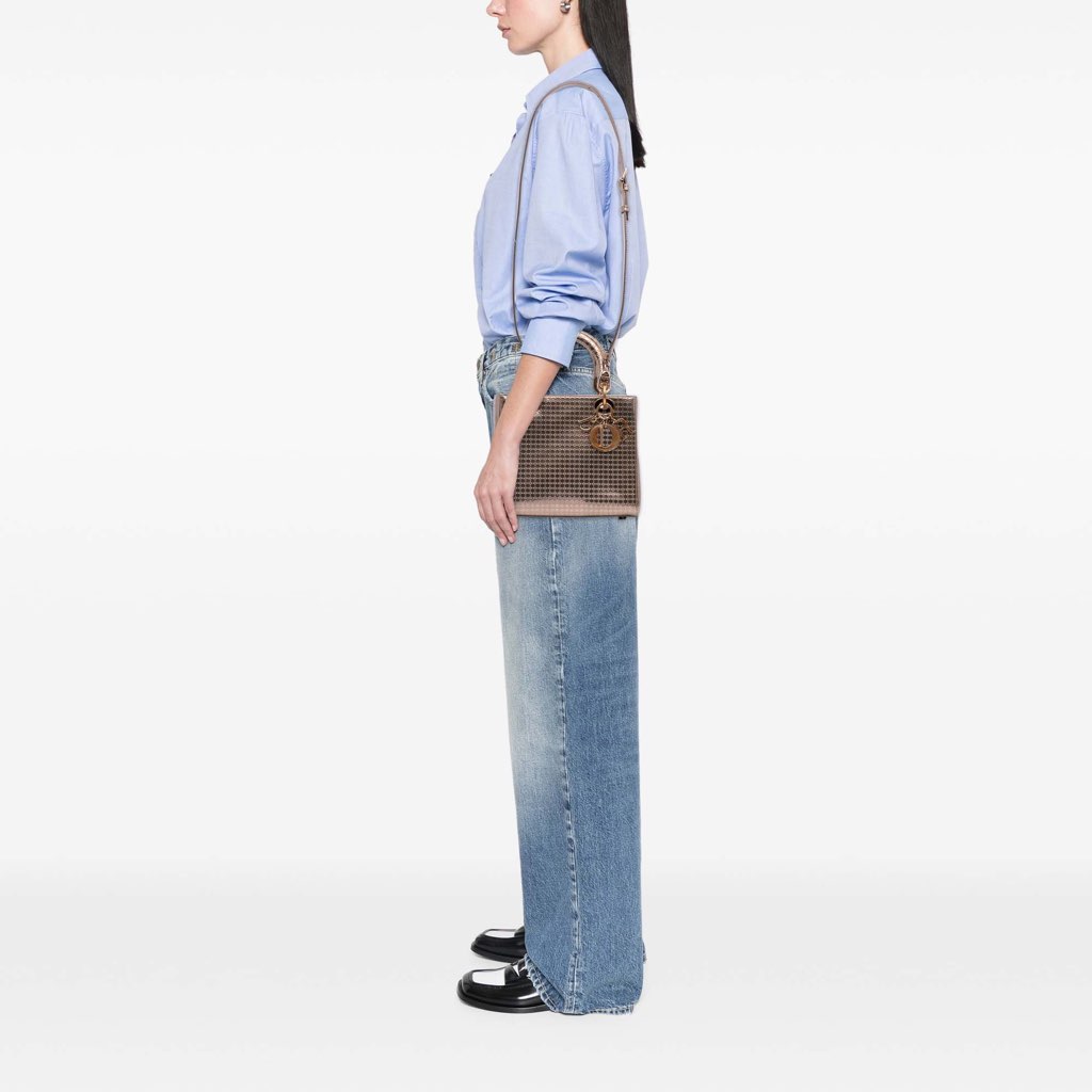 Dior Medium Metallic Patent Microcannage Lady Dior - Image 13