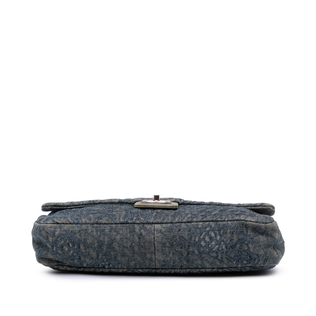 Chanel Large Embroidered Denim Camellia Flap - Image 6