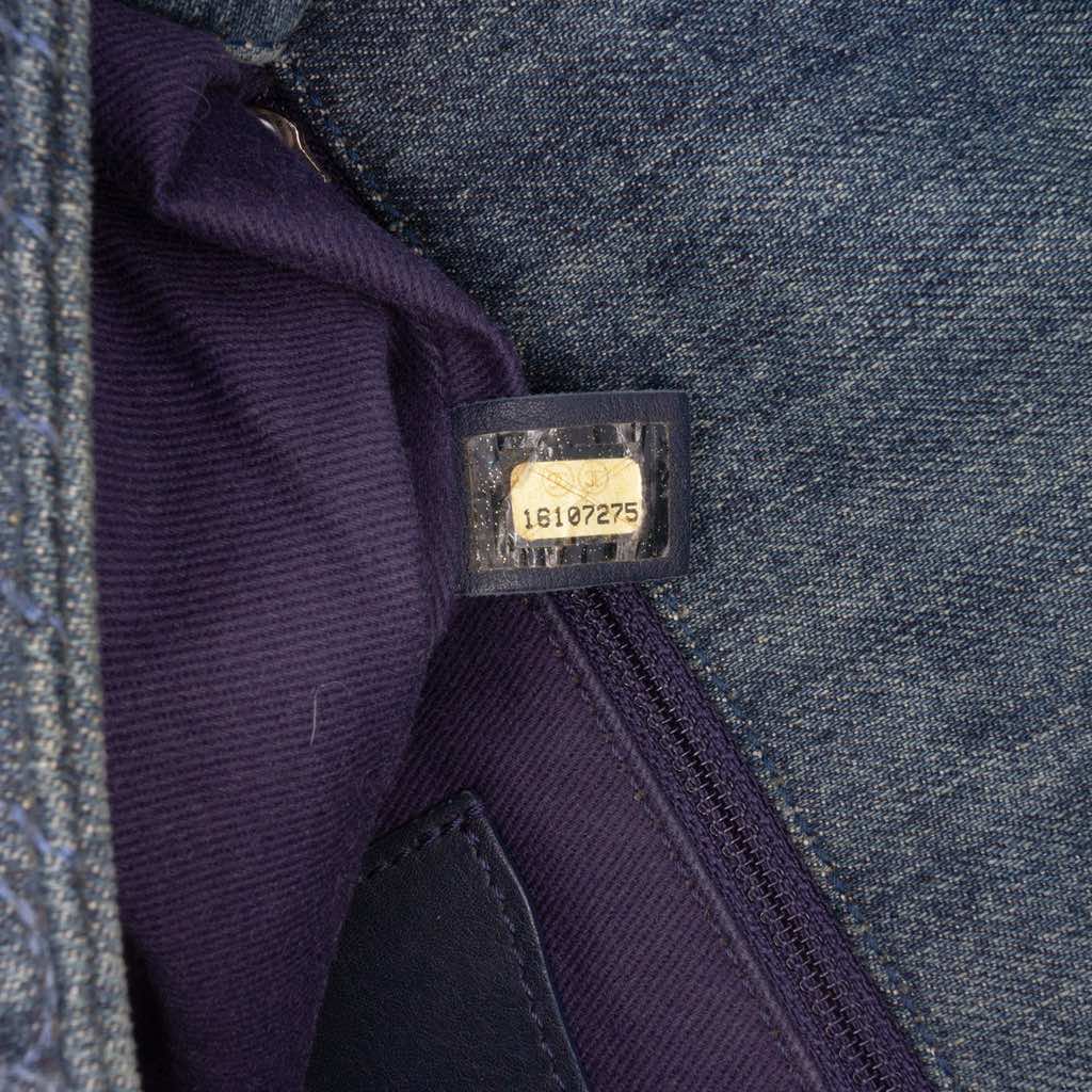 Chanel Large Embroidered Denim Camellia Flap - Detail 1