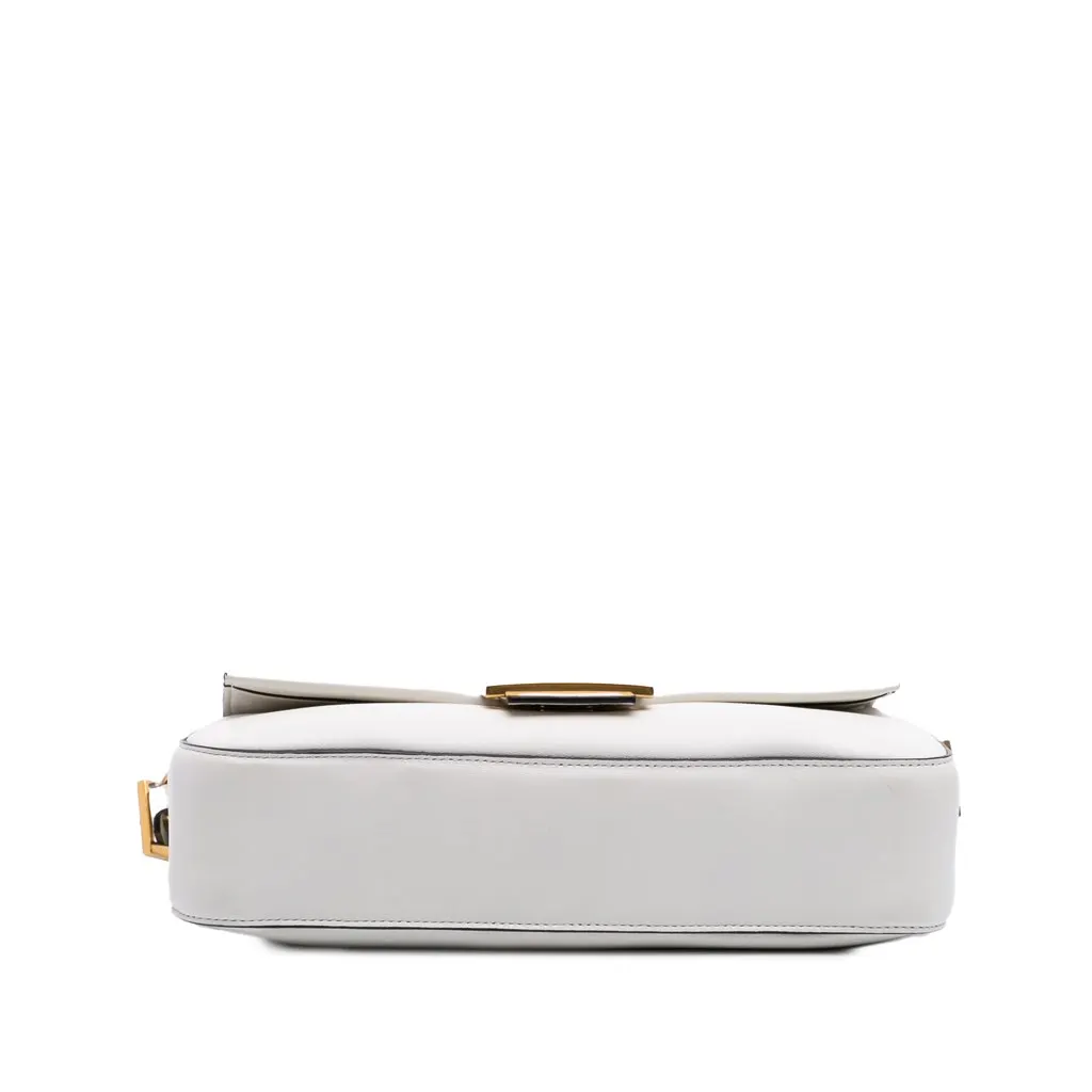 Fendi Leather Convertible Baguette Satchel White Leather Good - Inside View
