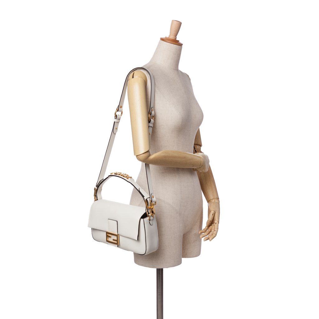 Fendi Leather Convertible Baguette Satchel - Image 11