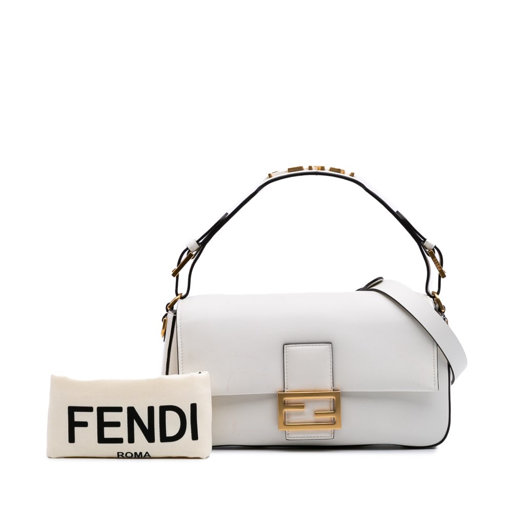 Fendi Leather Convertible Baguette Satchel - Image 12