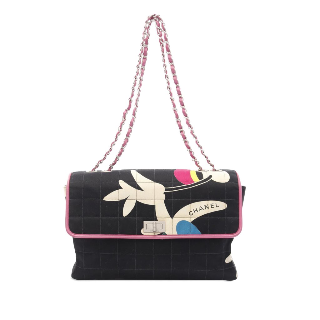 Chanel Chocolate Bar Reissue Canvas Printed Multipocket Flap