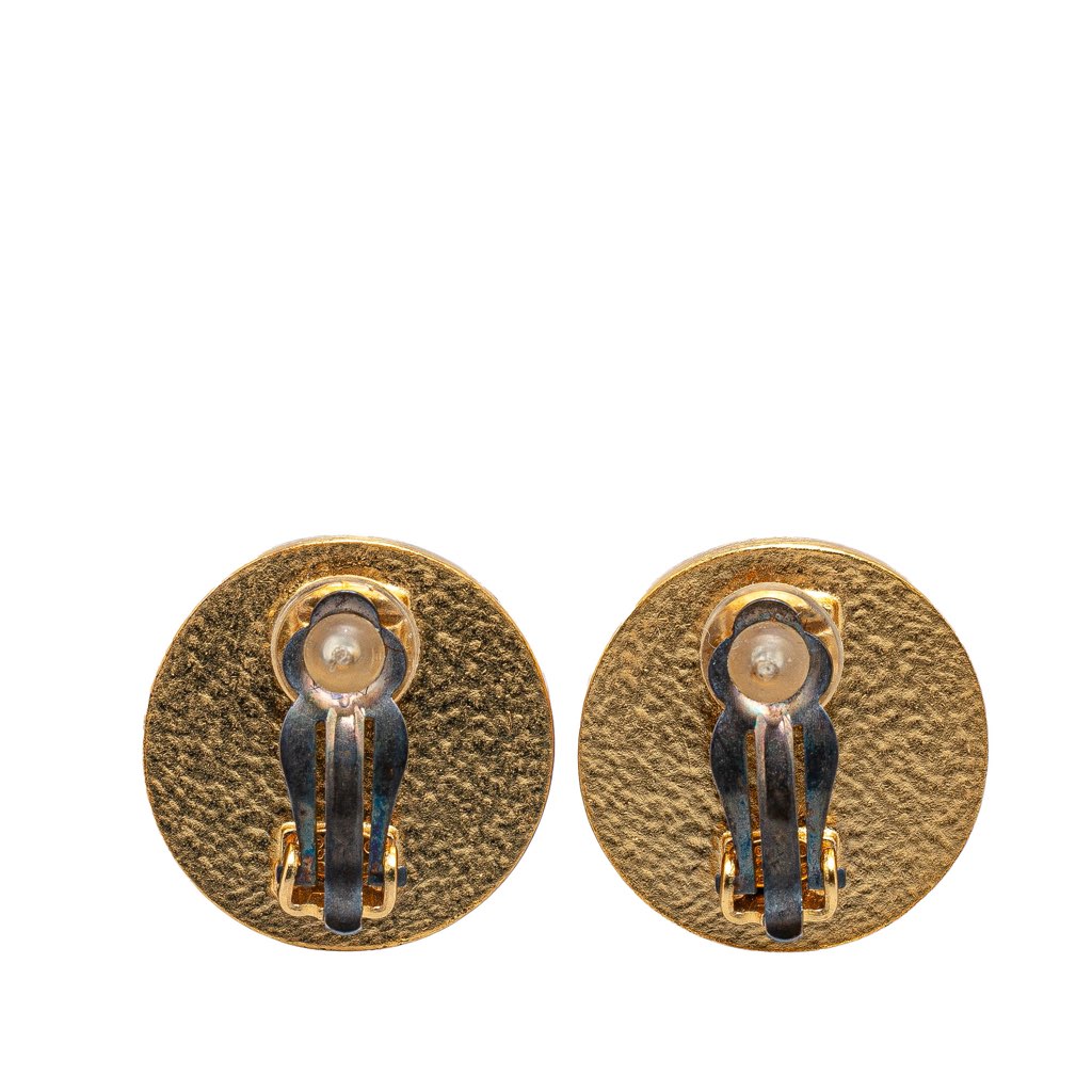 Chanel Gold Plated CC Clip On Earrings - 2