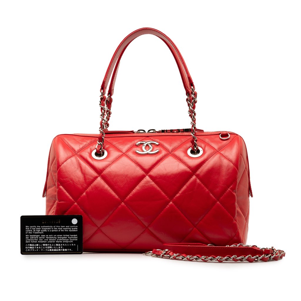 Chanel Small Aged Calfskin Express Bowling Satchel - Image 13