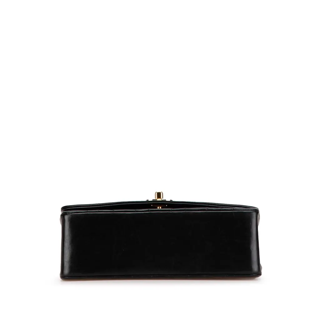 Chanel Small Lambskin Diana Flap Black Leather Good - Inside View